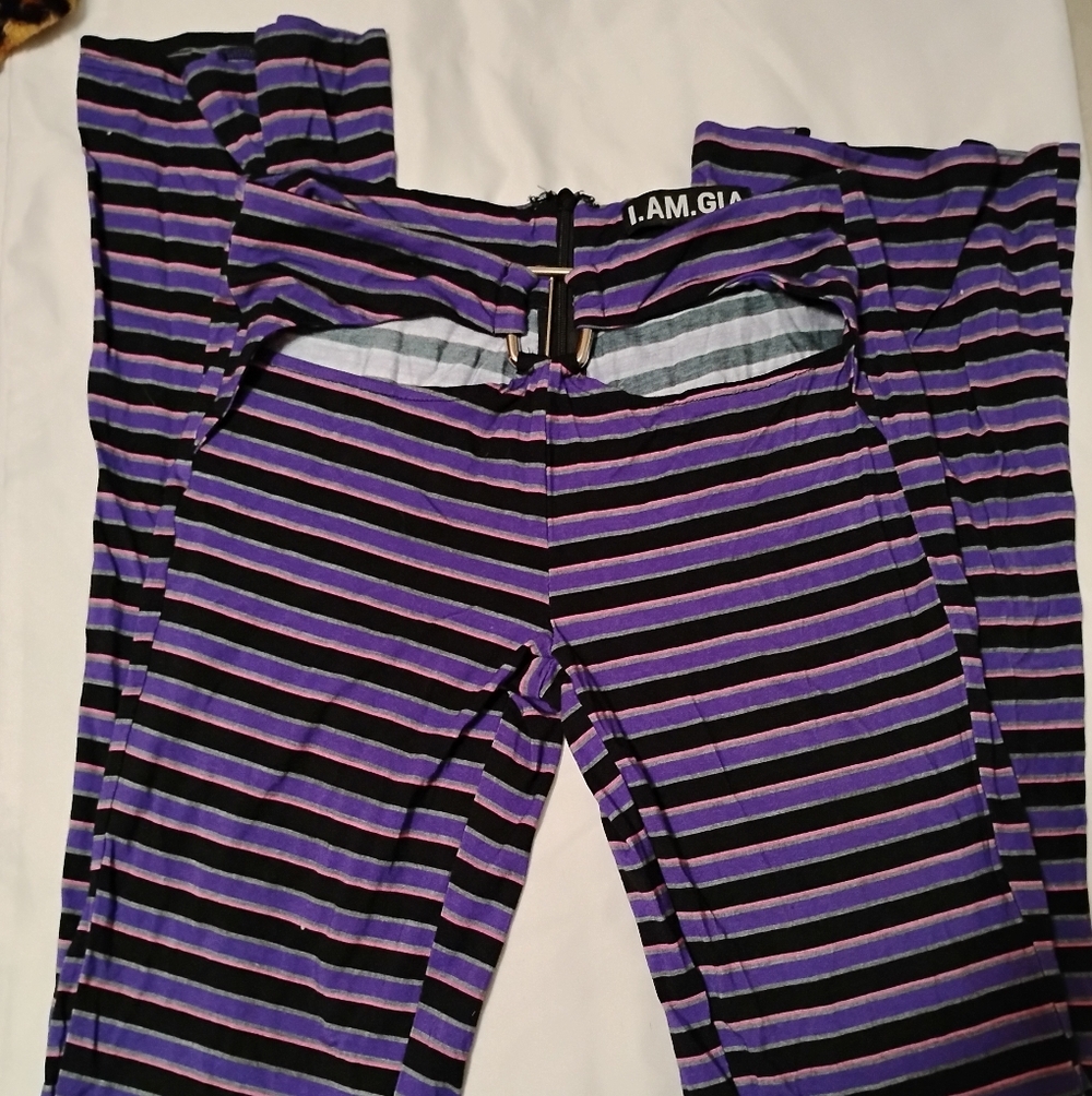 I.AM.GIA Purple & Black Striped Pajama Bottoms